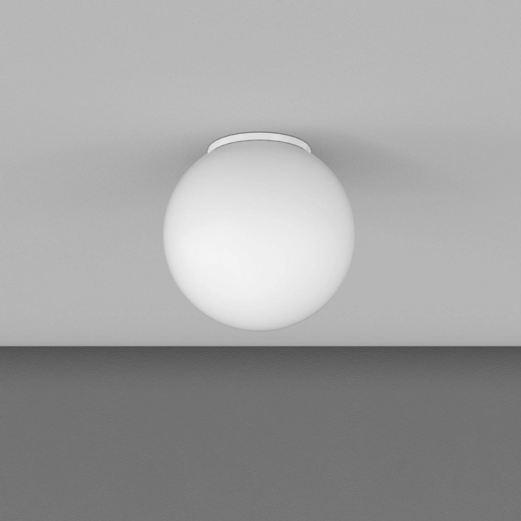 MARS PLAFONIERA VETRO BIANCO D.30 CM 1 LUCE ATTACCO E27