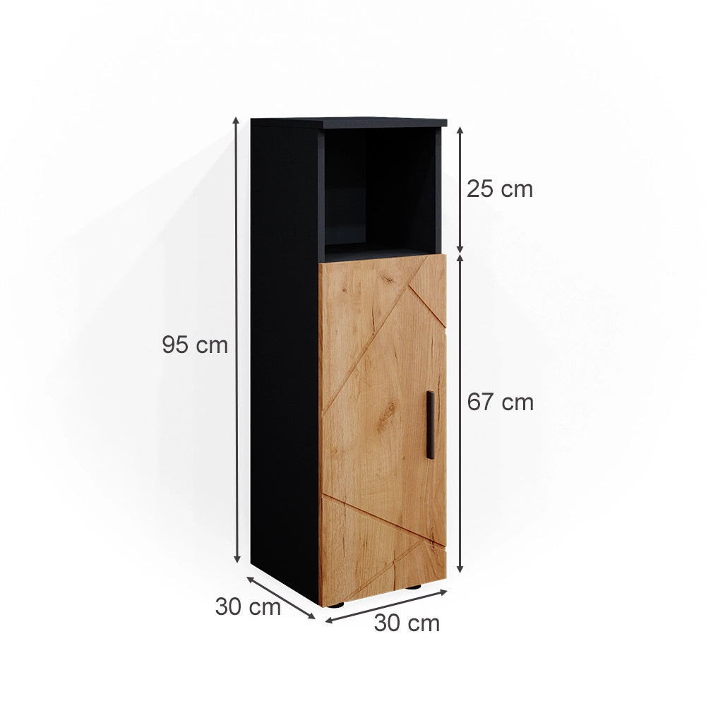 Mobiletto bagno Irma Rovere dorato/Antracite 30 x 95 cm Vicco