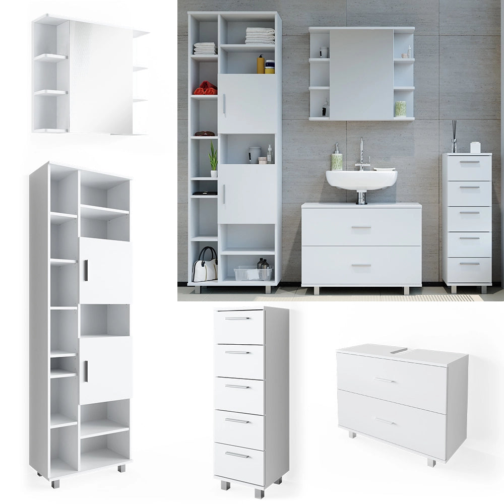 Vicco Set mobili bagno Bianco 4 parti