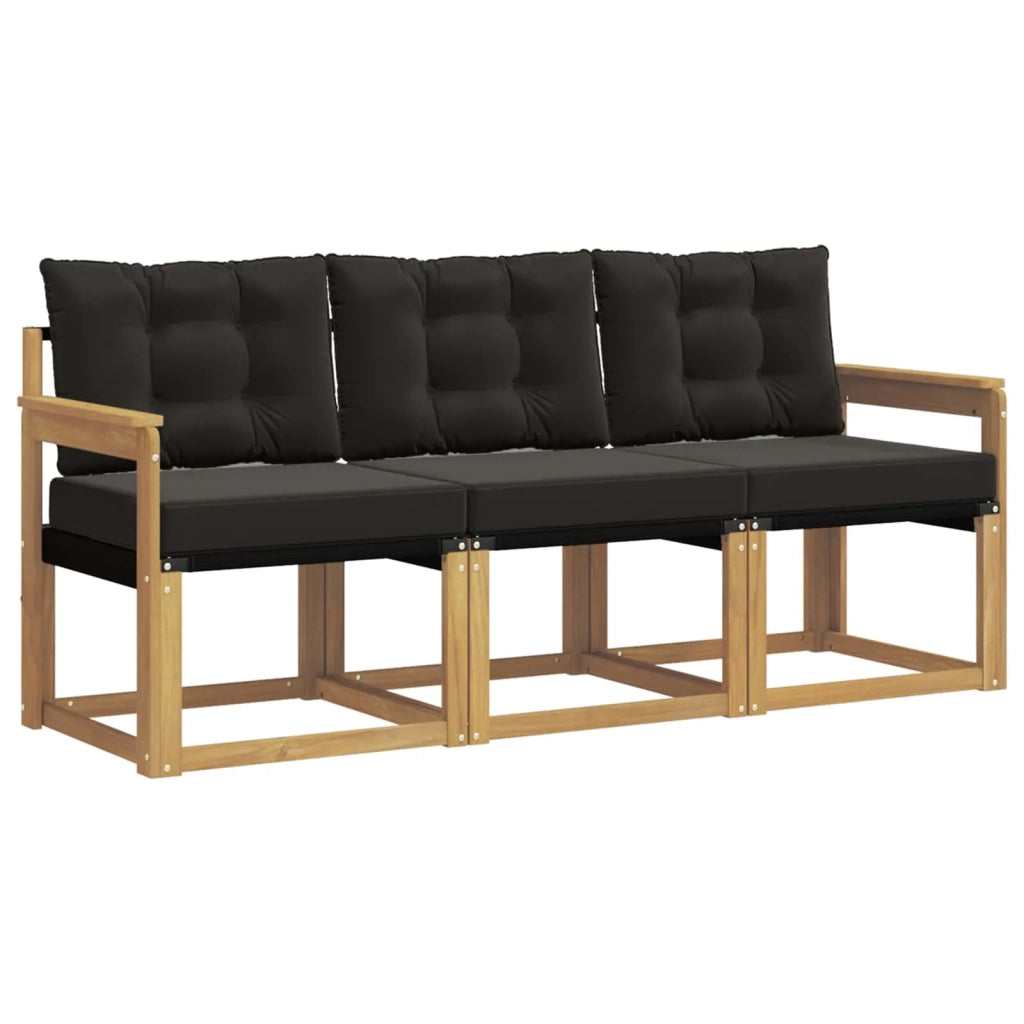 Set di divani da esterno 3 pz Bianco e Nero 3389158