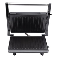 SOGO Grill Panini 2 Fette – 750W – Piastra Antiaderente, Apertura 180°, Manico Cool Touch, Termostato, Facile da Pulire, Cottura Uniforme