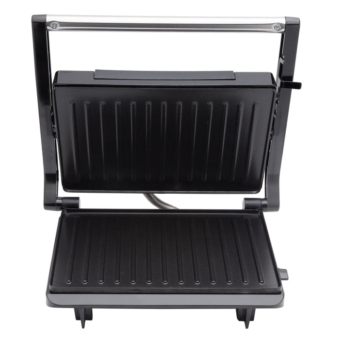 SOGO Grill Panini 2 Fette – 750W – Piastra Antiaderente, Apertura 180°, Manico Cool Touch, Termostato, Facile da Pulire, Cottura Uniforme