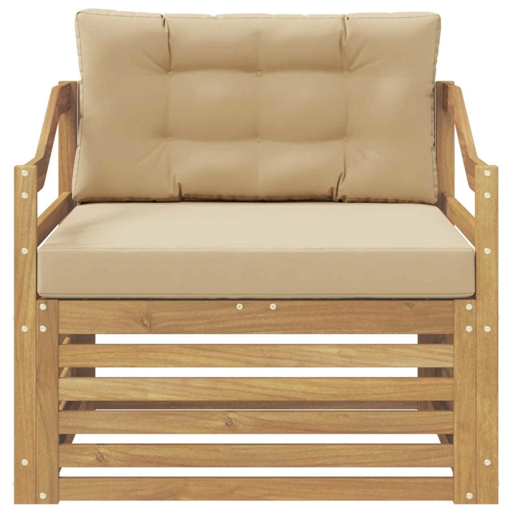 Divano da esterno-Divano da Giardino Bianco e Beige 431313