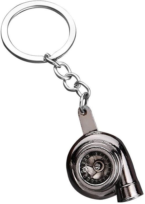 Sostegno chiave metallico turbo - Gessato sostegno chiave auto - Zinco - Sostegno chiave auto moderno - 4,2 × 2,7 × 1,8 cm - Peso 33,2 g - Sostegno chiave auto