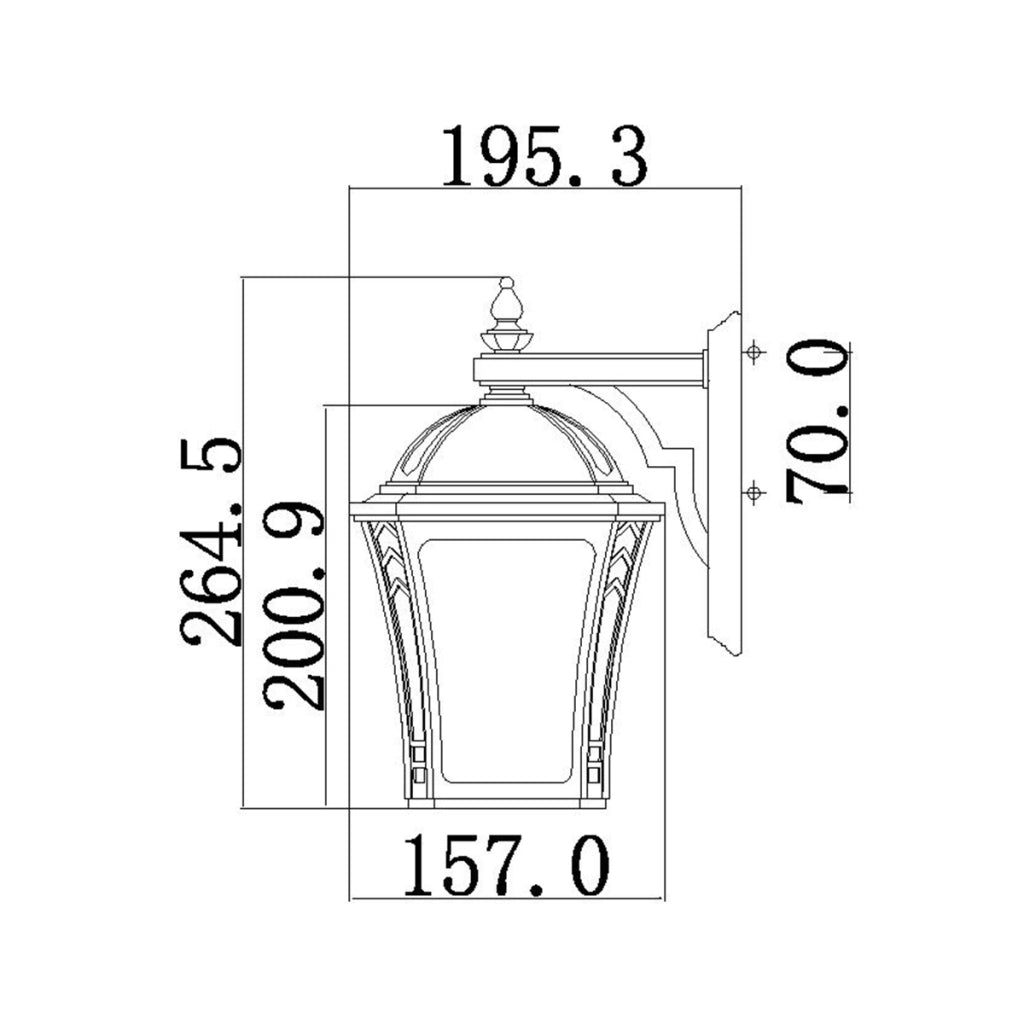 Applique esterna retro caffè E27 60W Hinkley Wabash