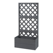 Vaso con traliccio 135 x 65 x 30 cm legno composito grigio 03_0009497