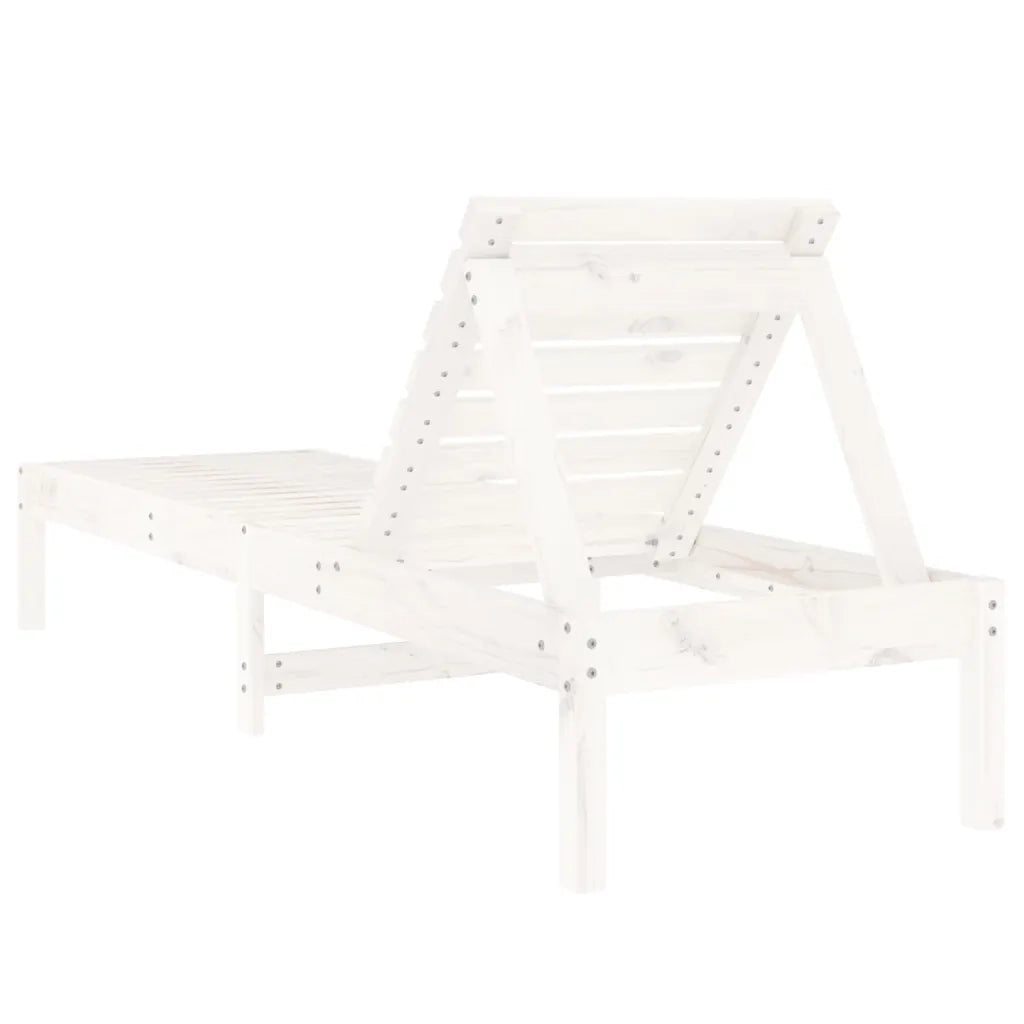 Lettini Prendisole 2pz Bianchi 199,5x60x74 cm Massello di Pino 825068