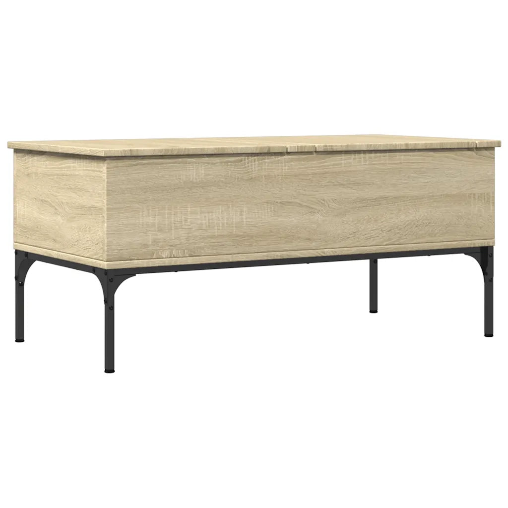 Tavolino Rovere Sonoma 100x50x45 cm Legno Multistrato e Metallo 845412