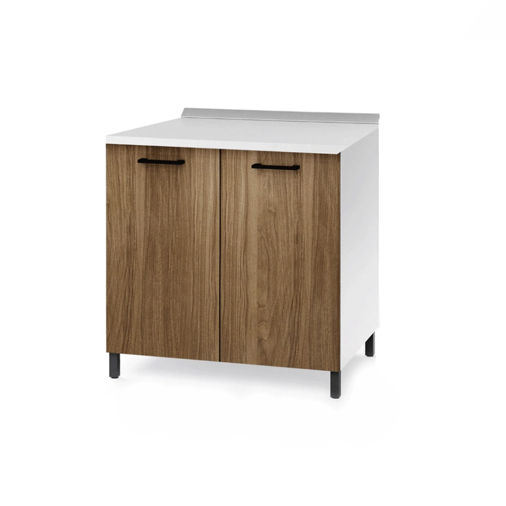 Base per cucina 2 ante Noce Naturale in legno nobilitato Cm 80x50xH 85