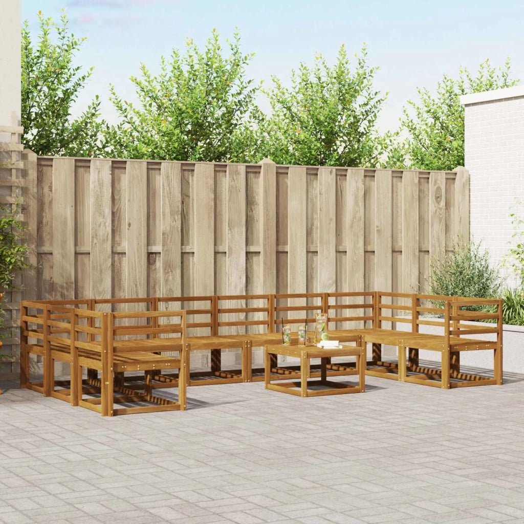 Set di divani da esterno 11 pcs Naturale