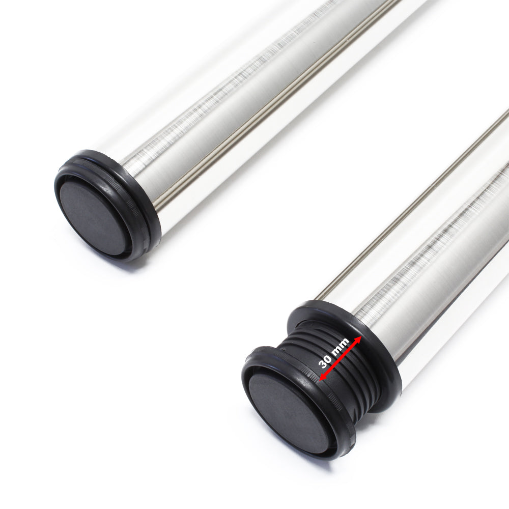 Set 4 gambe tavolo regolabili in acciaio inox nichel Ø 60mm 710mm