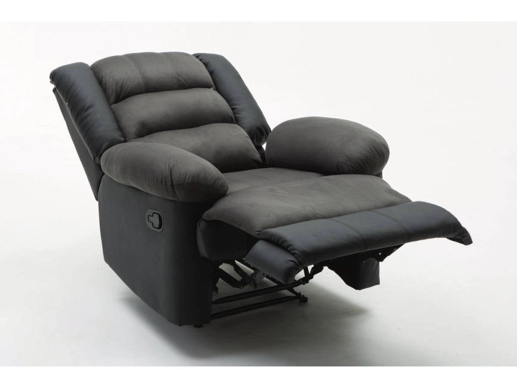 Poltrona relax "Buckingham" - Nero / Grigio scuro