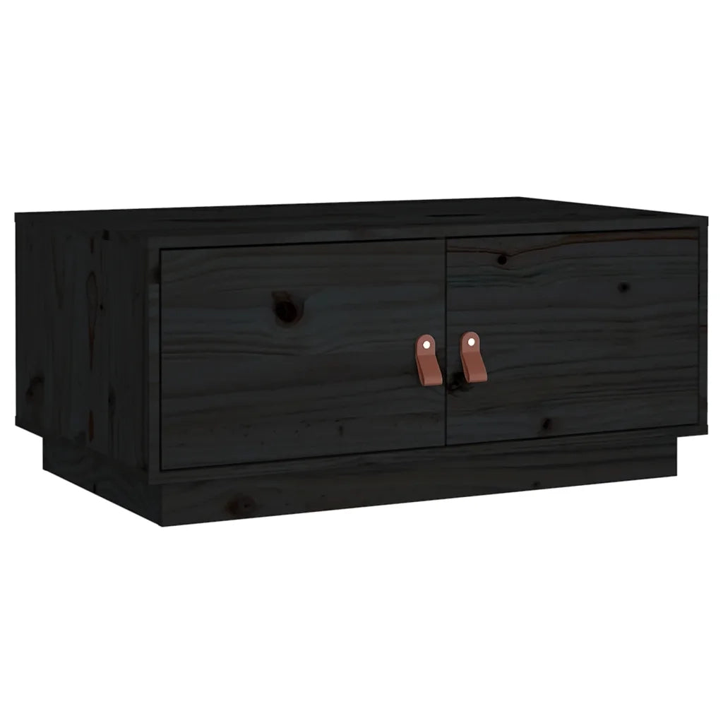 Tavolino da salotto | Tavolino da caff¨¨ | Tavolino da Soggiorno Nero 80x50x35 cm in Legno Massello di Pino