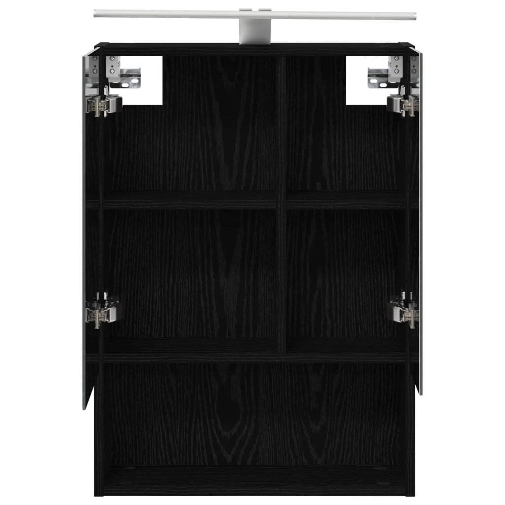 Mobiletto per specchio da bagno Rovere Nero 50 x 14,5 x 70 cm 889208