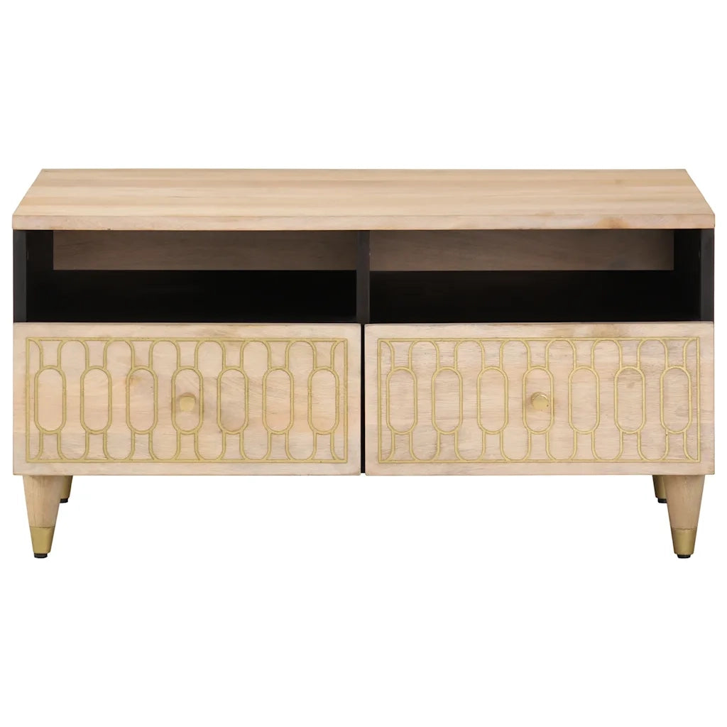 Tavolino da Salotto 80x54x40 cm in Legno Massello di Mango 358261