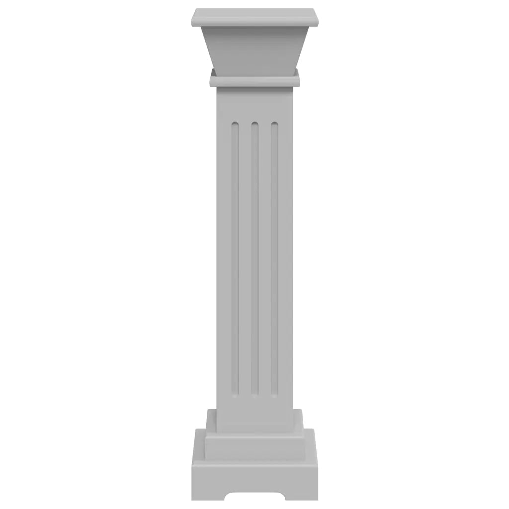 Piedistallo per piante | Sostegno per piante Quadrato Classico Grigio 17x17x66 cm MDF