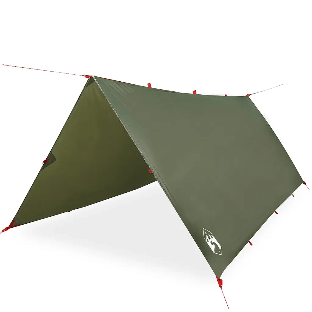 vidaXL Telone da Campeggio Verde Oliva 366x306 cm Impermeabile