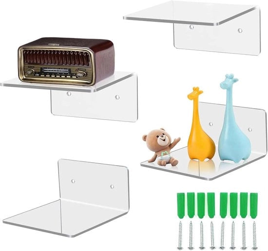 Set di pannelli di vetro acrilico trasparente - Set da 4 pezzi, ideale per camera da bambini, bagno, cucina e soggiorno
