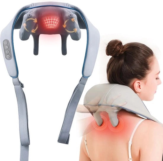 Apparecchio per massaggi - 4 in 1 - Apparecchio per massaggi del collo e della schiena - Massaggio delle spalle - Massaggio delle gambe - Miglioramento del flusso sanguigno - Apparecchio per massaggi del collo a distanza - Senza cavo