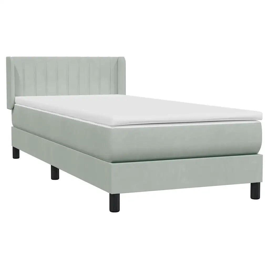 Giroletto a Molle con Materasso Grigio Chiaro 80x210 cm Velluto 3318261