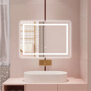 AICA Specchio da bagno  80 x 120 cm, dimmerabile, interruttore touch, Funzione Memoria, antiappannamento, 3 colori