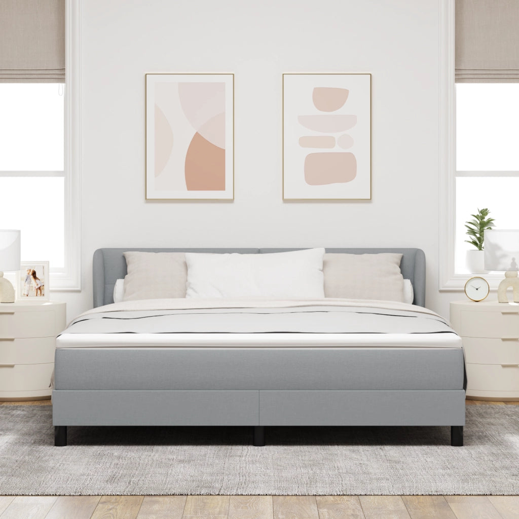 Letto Box Spring con Materasso  Grigio Chiaro 180x200 cm Tessuto
