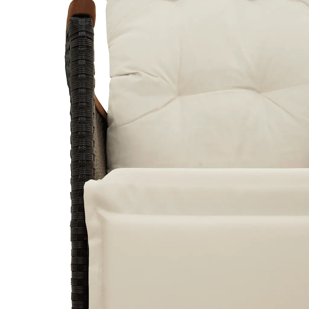 Set BistrÃ² da Giardino 5 pz con Cuscini in Polyrattan Nero