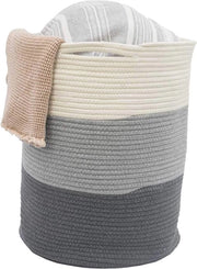 Tessuto di cotone per corda Ø38x46 cm - 50L contenitore decorativo per giocattoli, biancheria e piante