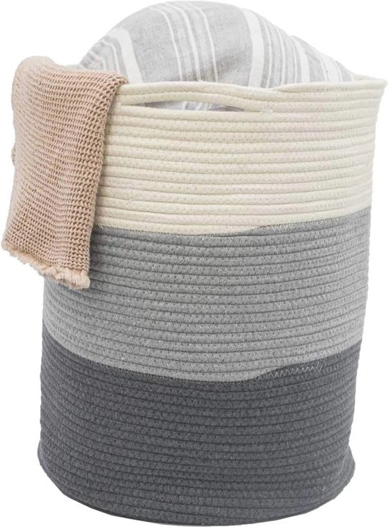 Tessuto di cotone per corda Ø38x46 cm - 50L contenitore decorativo per giocattoli, biancheria e piante