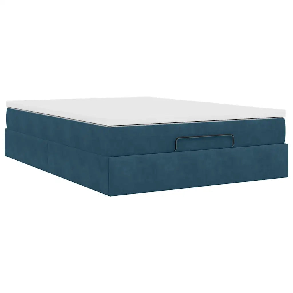 Struttura Letto Pouf con Materasso 140x190 cm in Velluto 3311187