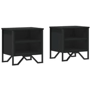 Set di 2 Comodini | Armadio da Notte | Mobiletto da notte Neri 40x30x40 cm in Truciolato