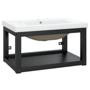 Telaio per Lavabo da Bagno con Lavabo Integrato Nero in Ferro CFW3553303