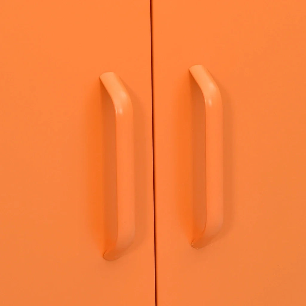 Mobile contenitore pratico 80 x 35 x 101,5 cm con ripiani regolabili design contemporaneo in acciaio arancione 02_0046856