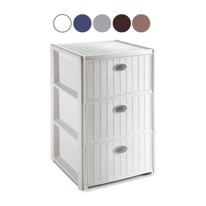 Stefanplast 304659 Elegance Cassettiera 3 cassetti in polipropilene con ruote colore Blu Navy