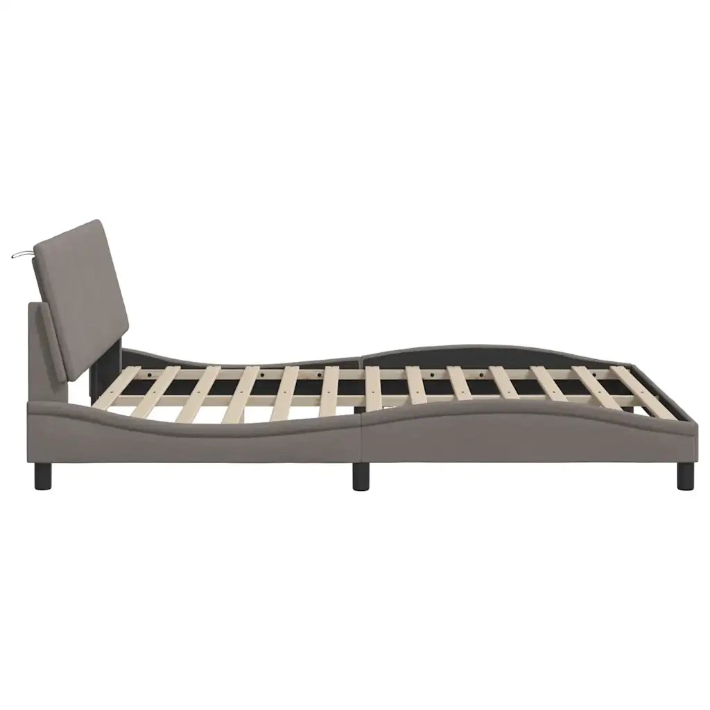 vidaXL Giroletto senza Materasso Tortora 160x200 cm in Tessuto