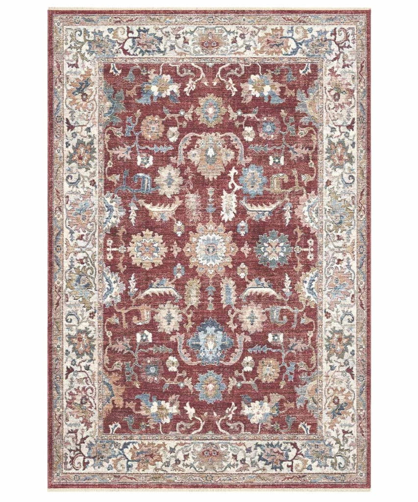 Parure Tappeti orientali MURCIA K7041-E22272 (1 pezzo cm.80x160 + 2 pezzi cm.60x133) motivo persiano stile classico tradizionale colore rosso per scendiletto camera matrimoniale