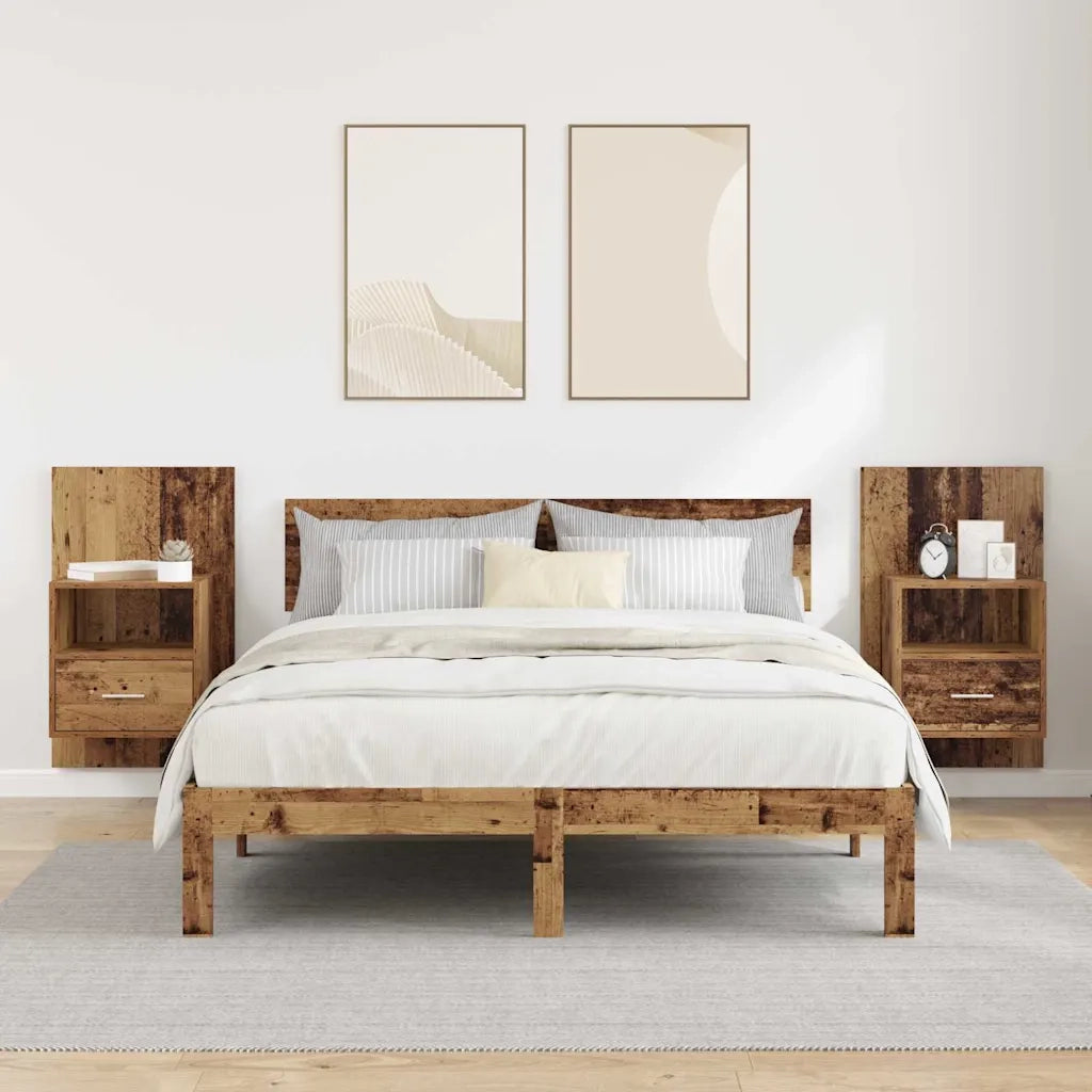 Armadio da Notte 2 pcs Legno vecchio 50 x 32.5 x 80cm