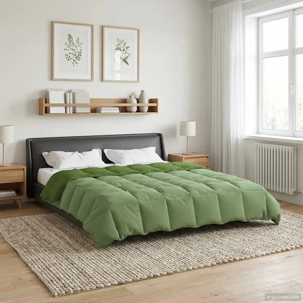 Piumone | Duvet Estivo Trapuntato Verde 200 x 200 cm Microfibra