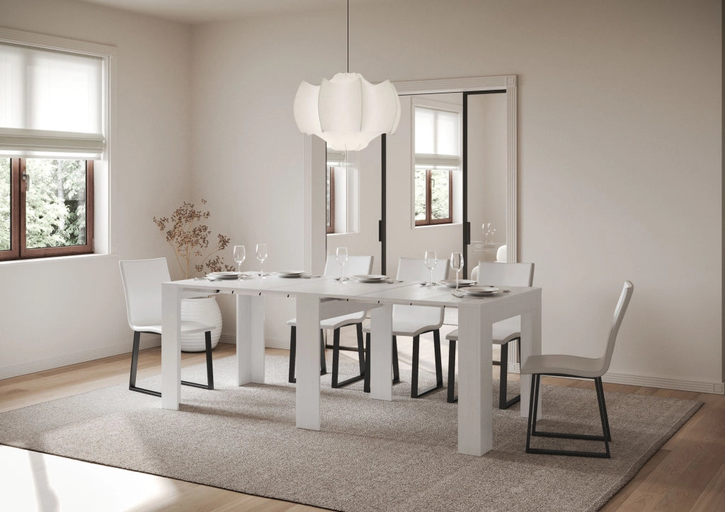 Consolle allungabile 90x25/181 cm Slyx Bianco Frassino