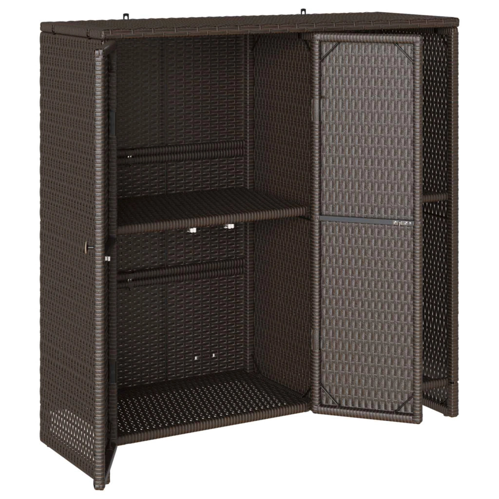 Mobile contenitore rettangolare moderno 100 x 36 x 102 cm pratico stile contemporaneo rattan marrone 02_0058055