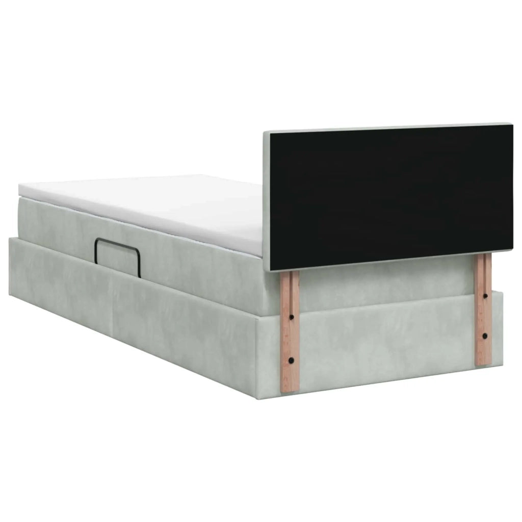 Letto con Contenitore Grigio Chiaro 100 x 200 cm Velluto 3458787
