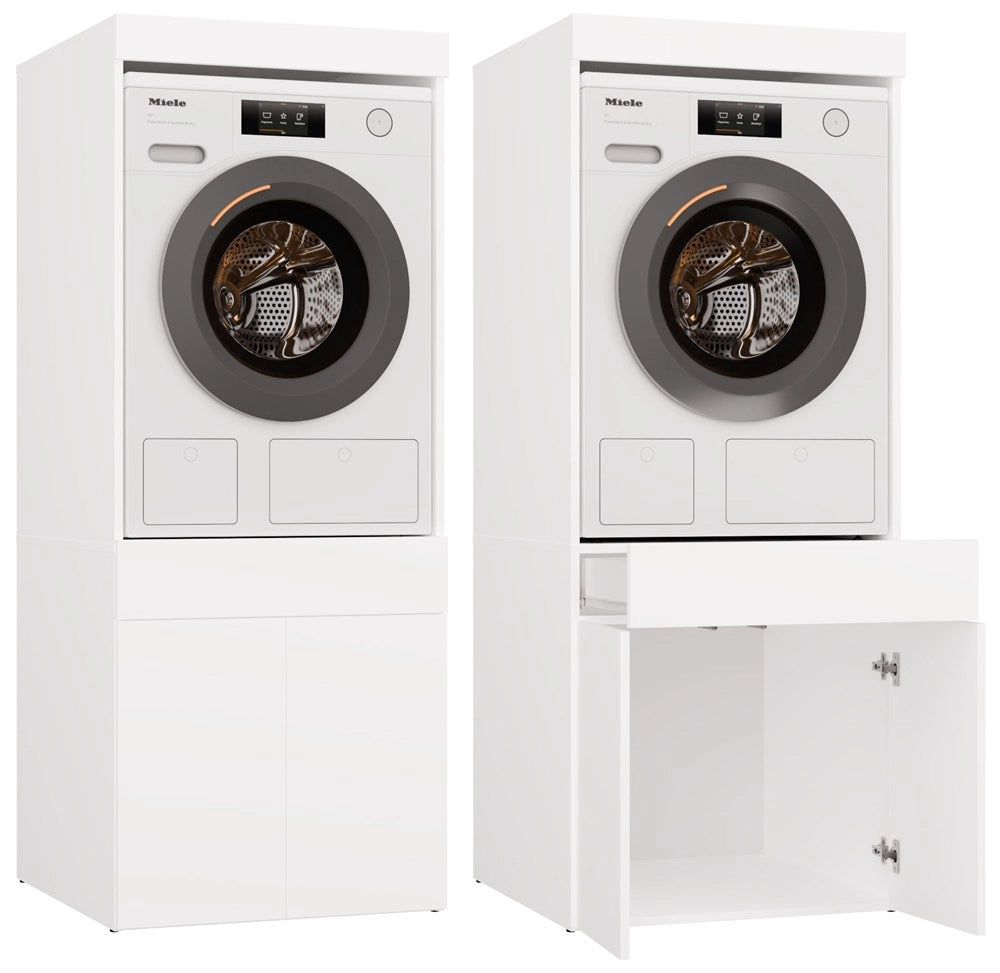 Mobile bagno per lavatrice o asciugatrice POLA twin 1s bianco scaffale cassetto
