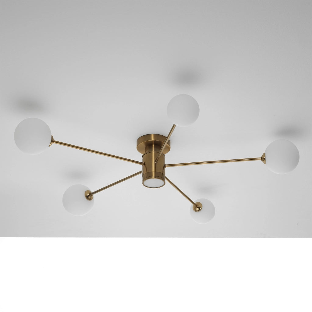 Lampadario in acciaio verniciato ottone cm. L.92 P.92 H.16,5