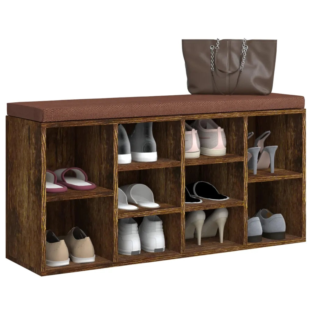 Scarpiera | Mobile per scarpe Rovere Fumo 103x30x48 cm in Legno Multistrato