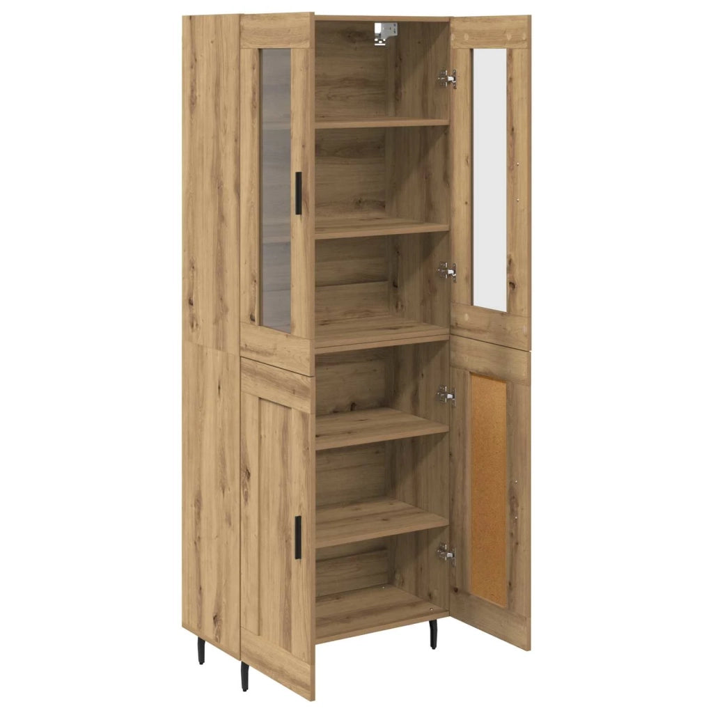 Credenza 2 pcs Rovere artigianale Legno multistrato