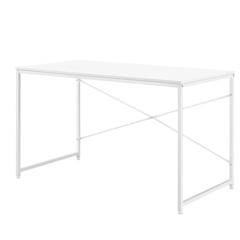 Scrivania per computer postazione di lavoro tavolo MDF 120 cm bianco 03_0003510