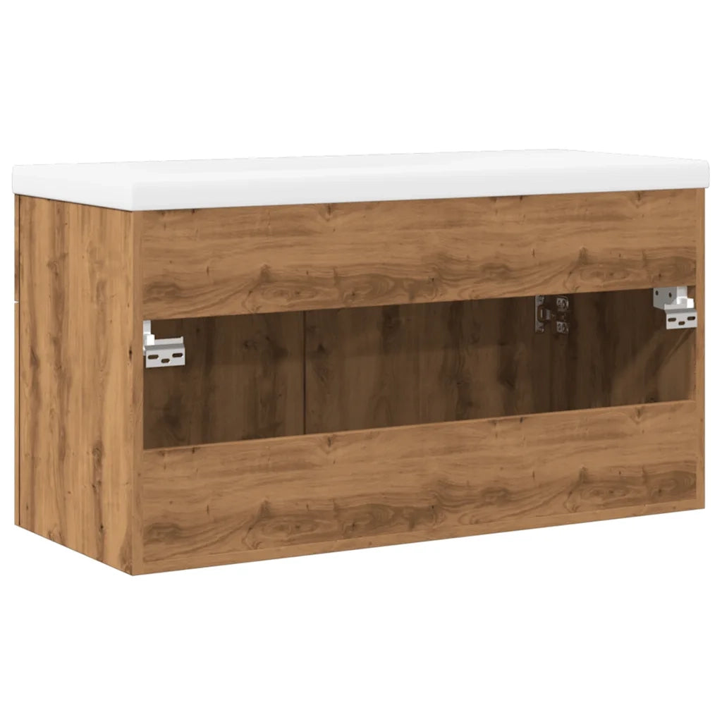 Mobile da Bagno con Lavabo Integrato Rovere Artigianale 3328586
