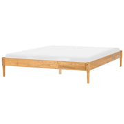 Letto matrimoniale in legno con rete a doghe in pino, senza testiera 180 x 200 cm marrone chiaro stile scandinavo naturale