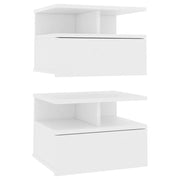 Set di 2 Comodini | Armadio da Notte | Mobiletto da notte Pensili Bianchi 40x31x27 cm in Legno Multistrato