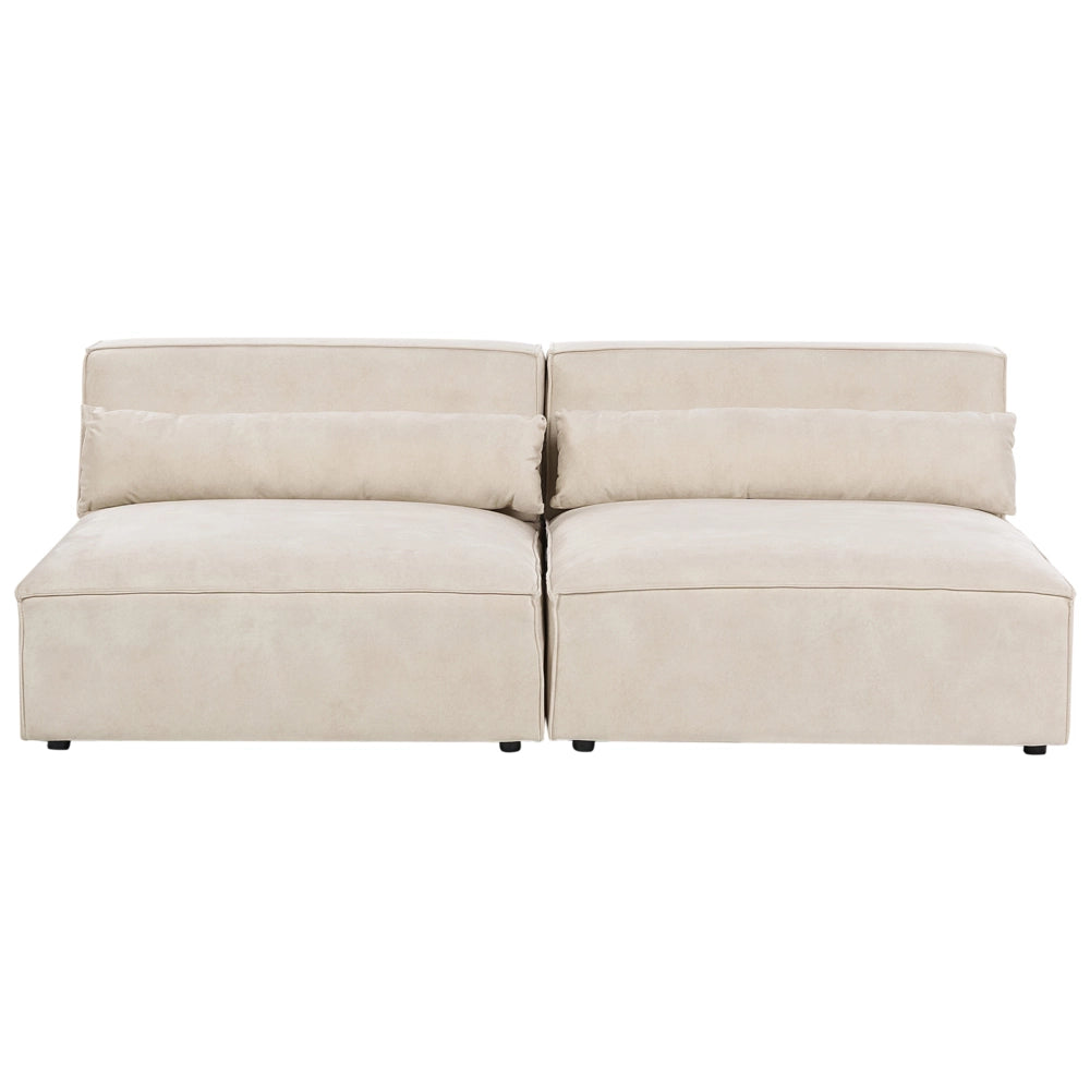 Divano componibile a 2 posti senza braccioli Divano componibile in velluto beige con gambe nere Soggiorno moderno